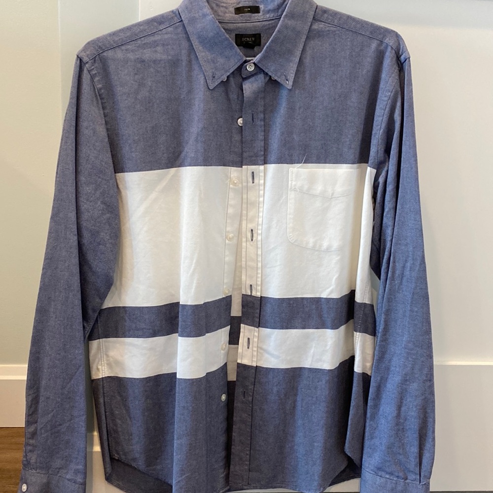 J crew mens large button down slim fit